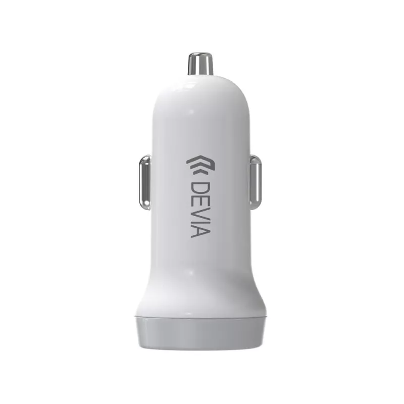 Car Charger Devia Smart Series Lightning 5V 3.1A Dual USB White