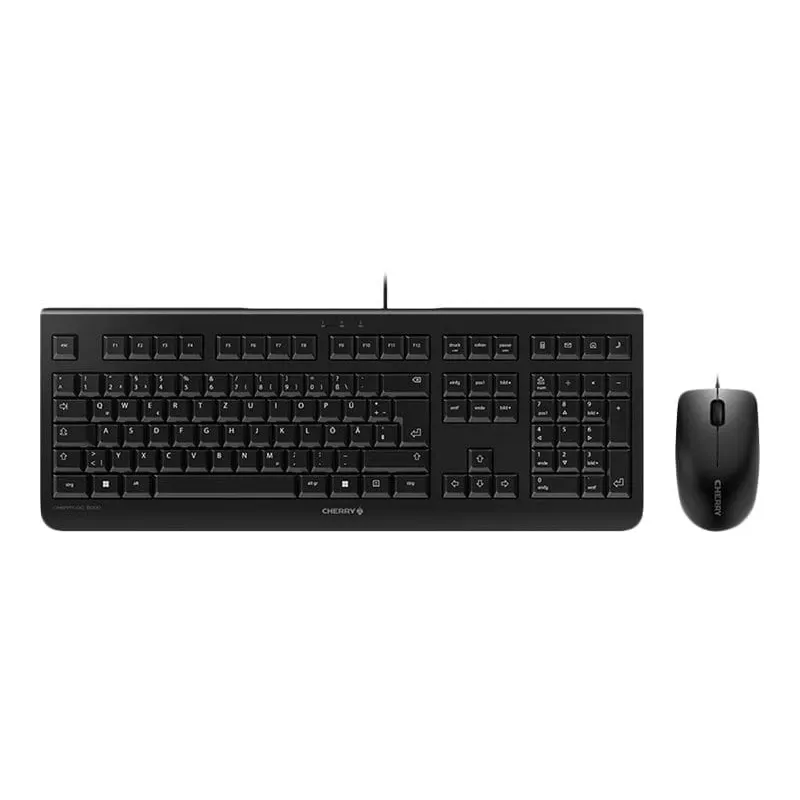 CHERRY DC 2000 keyboard Mouse included Office USB QWERTZ German Black