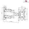 Wall TV mount MACLEAN MC-742 for 42 inch (106.7 cm), tilt -12°/+12°, VESA 75x75–200x200, max load 30 kg, black