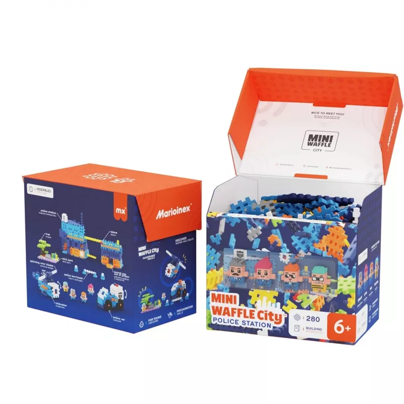 MARIOINEX Mini Waffle City Police Station Building Blocks, 280 pieces