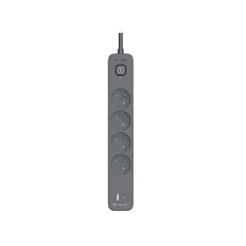 Power strip TRACER TRALIS47026 with 1.5 m cable, 4 USB ports and PD 18W