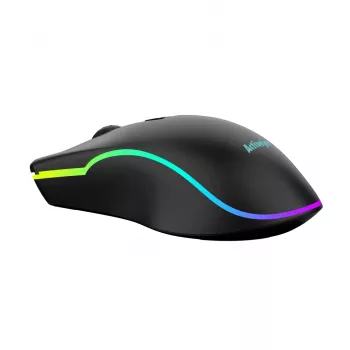 Wired heated gaming mouse ActiveJet AMY-W390 — ambidextrous, optical 2000 DPI, USB Type-A, 4 buttons, black