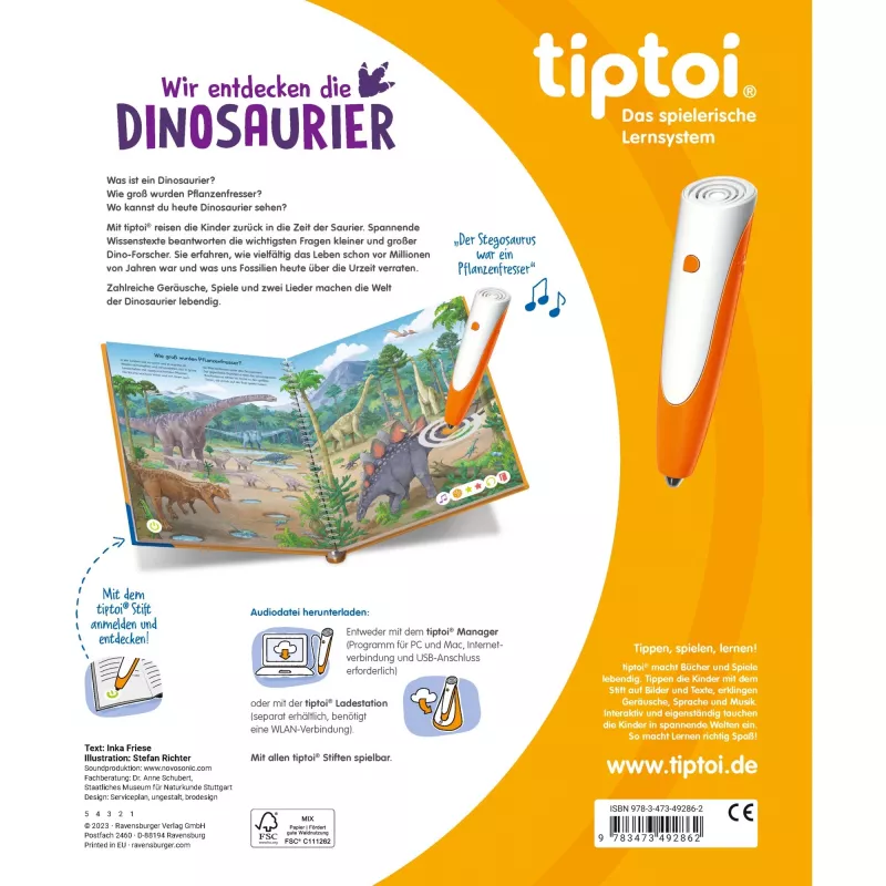 tiptoi We discover the dinosaurs, Learning Book