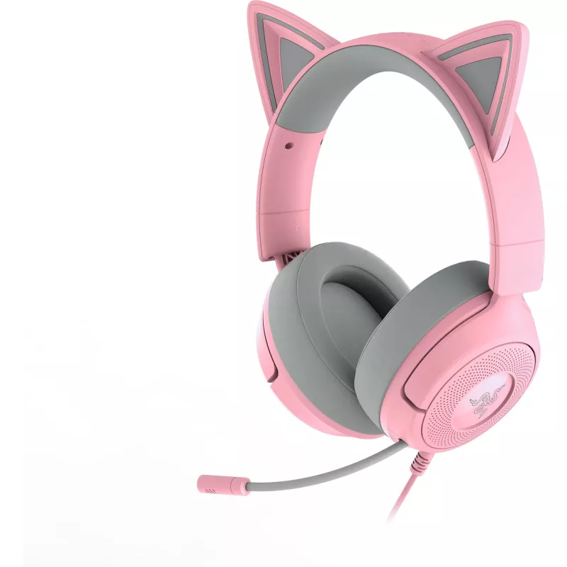 Headset Razer Kraken Kitty V3 X — Wired USB Type-A, Over‑Ear, 20–28kHz, 1.3 m cable, Pink