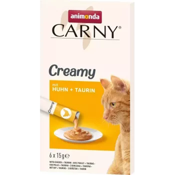 Wet cat treats animonda Carny Chicken with Taurine pouch 6 x 15 g, meaty paste, 87% moisture