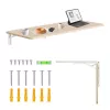 MACLEAN MC-128WD Wall-Mounted Folding Shelf 100×40 cm Wooden Finish