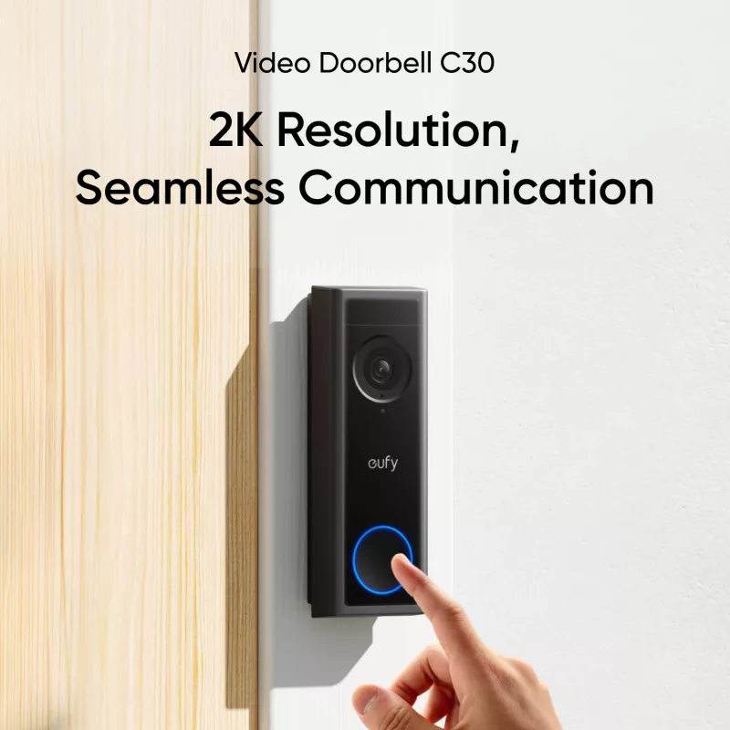Video doorbell Eufy C30 2K FHD — wireless smart doorbell, 2K resolution, two-way audio, motion detection