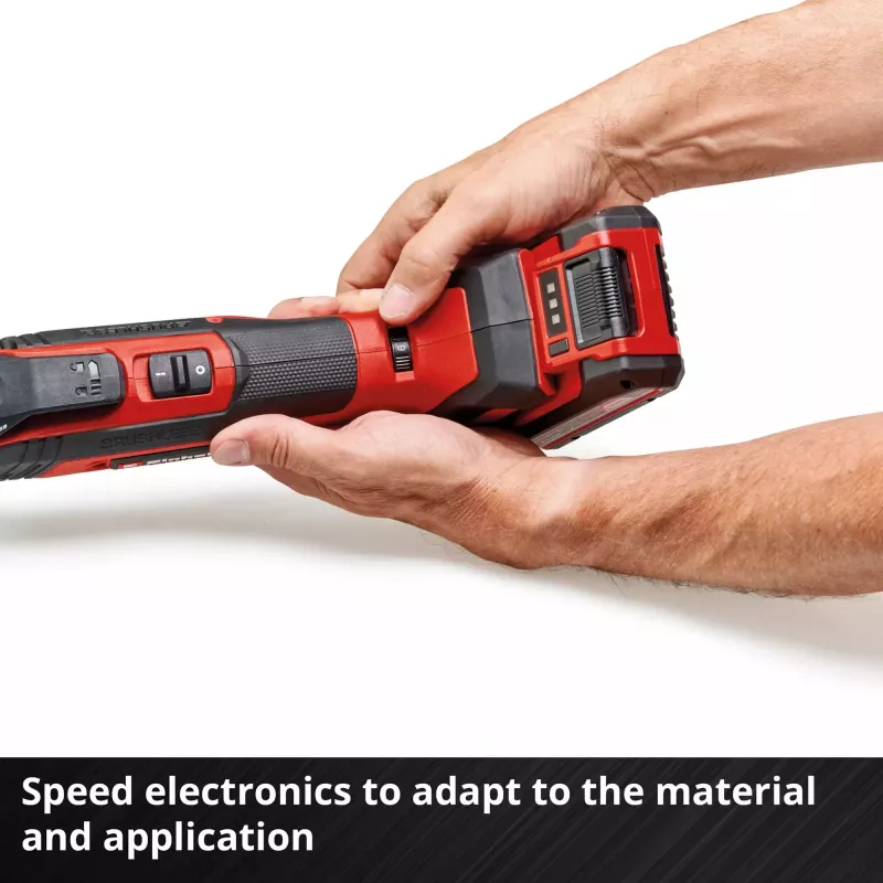 Multi-tool EINHELL TP-MG 18 Li BL Solo — 18V Li‑Ion, grinding, sanding, sawing, 1.08 kg, black/red