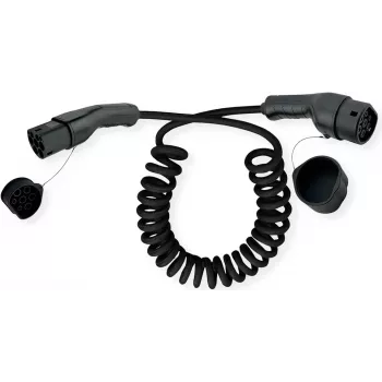 E-car charging cable 19.08.0055, black, type 1, type 2, straight, straight, IP54, IP65