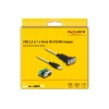 DeLOCK 63465 Serial Cable Black Transparent 1.8m USB Type-A DB-9