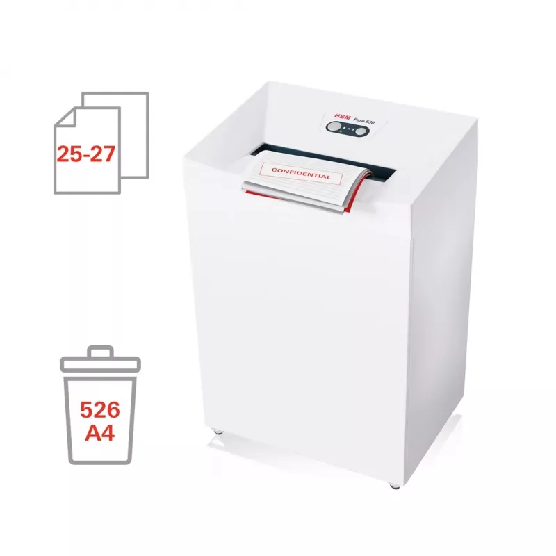 Shredder HSM Pure 530 Strip-Cut 300 mm working width, shreds CDs and credit cards