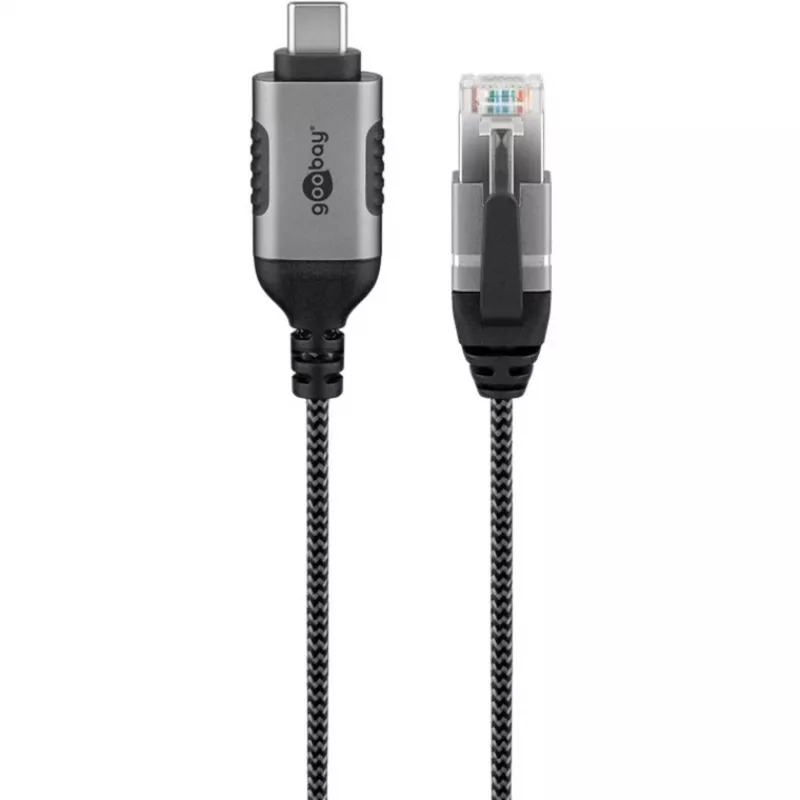 Goobay Ethernet-Cable USB-C 3.1 to RJ45 Slim 1 m - connects router, modem or (74401)