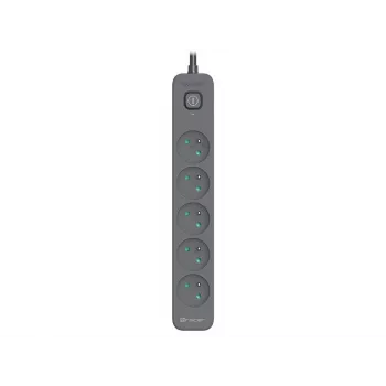 Power Line+ 3m Graphite surge protector power strip (5 sockets)