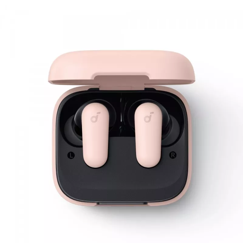 Headset Anker P30i wireless in-ear headset for calls and music, USB Type-C, Bluetooth, light pink