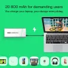 Portable battery Green Cell BPLGC20P 20800 mAh Lithium‑Ion, USB‑C PD 65W, 2x USB‑C + 1x USB‑A, aluminium housing
