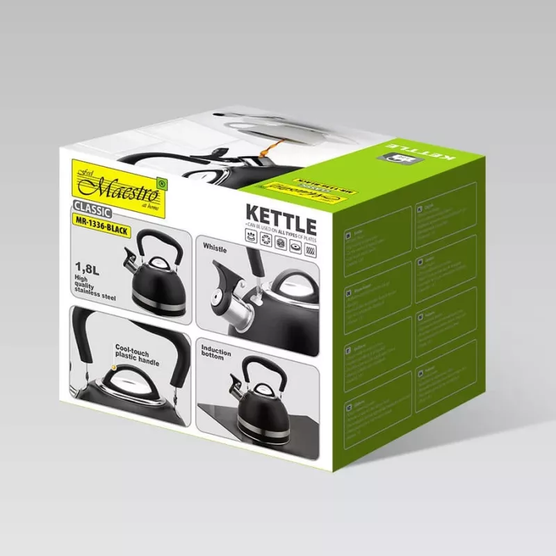 Maestro MR-1336 (MR-1336-BLACK) kettle 1.8 L Black