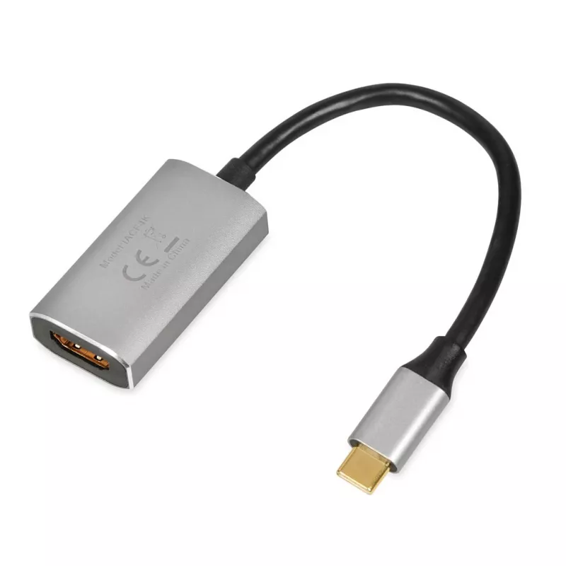 IBOX USB-C to HDMI adapter cable, model IACFAK, USB-C (male) to HDMI (female), 4K 60Hz, straight connectors, silver
