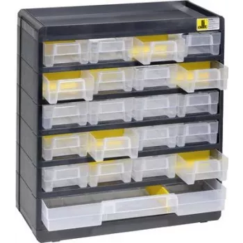 Storage box allit VarioPlus Basic model 458090, 300×335×135 mm, black/yellow