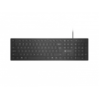 Wired slim multimedia keyboard NATEC HERRING — black, low-profile layout, multimedia keys
