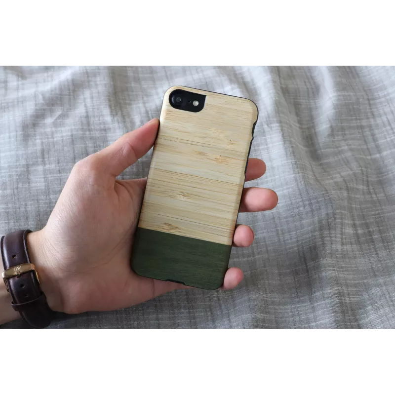 Phone case man and wood for iPhone 7/8 — bamboo forest black