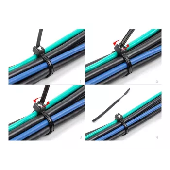 Cable Tie DeLOCK 200x4.8mm 50pcs Black