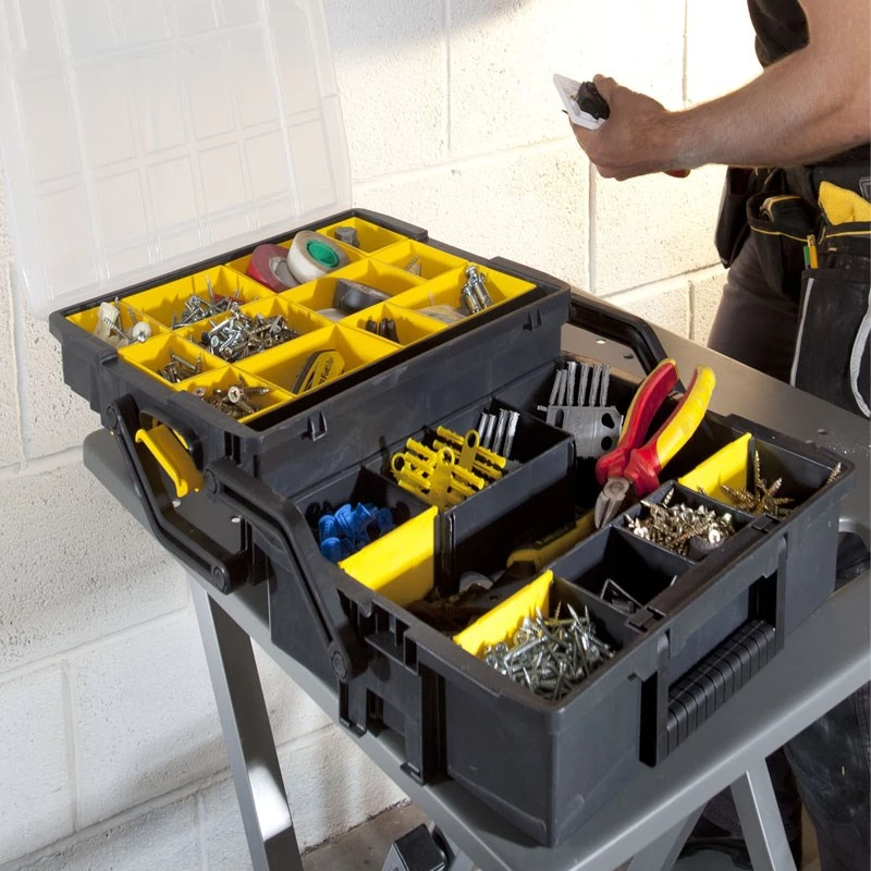 Small parts box Stanley Sortmaster Multilevel Organizer Black Transparent 400x420x315 mm
