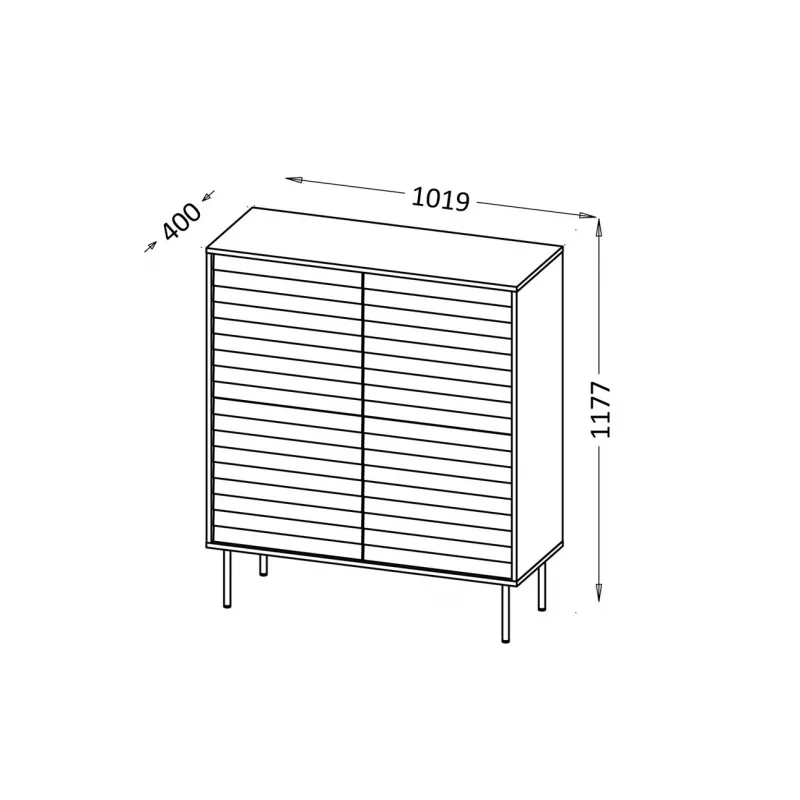 Cama 4D CORTINA chest of drawers 102x40x118 black/walnut