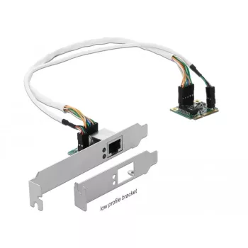 DeLOCK Mini PCIe I/O PCIe half size 1 x Gigabit LAN Low Profile - Network Adapter - PCIe Half Mini Card - Gigabit Ethernet x 1 (95265)