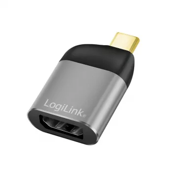 LogiLink CUA0204 USB-C to DisplayPort Cable Gender Changer Black Grey