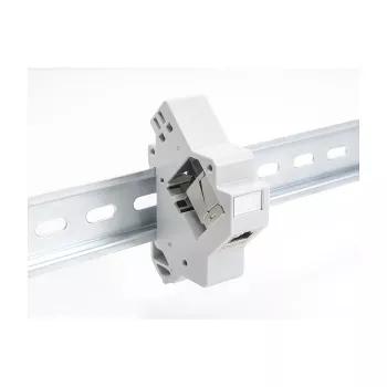 Snap-in Keystone Holder for DIN rail DELOCK 67043 — plastic, grounded, 60×88.2×21.5 mm, grey