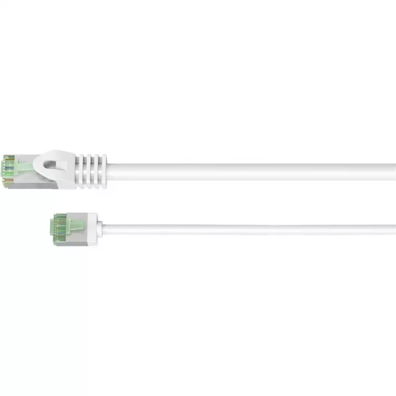 Ultra-Flexible Cat.8.1 Patch Cable slim, U/FTP (White, 3 Meter, extra-short plug)