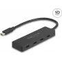 USB Type-C hub DELOCK 64322 — 4× USB‑A ports, 10 Gbps, black
