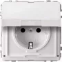 MERTEN SCHUKO-Socket Outlet 16A MEG2310-7260 Aluminium AC 250V m. Hinged Cover MEG2310 MEG2310-7260 (MEG2310-7260)