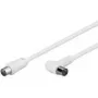 Wentronic Goobay Antenna Angled Connection Cable, 100% Shielded, White, 2.5 m - Coax Plug Koax-Socket 90° (67360)