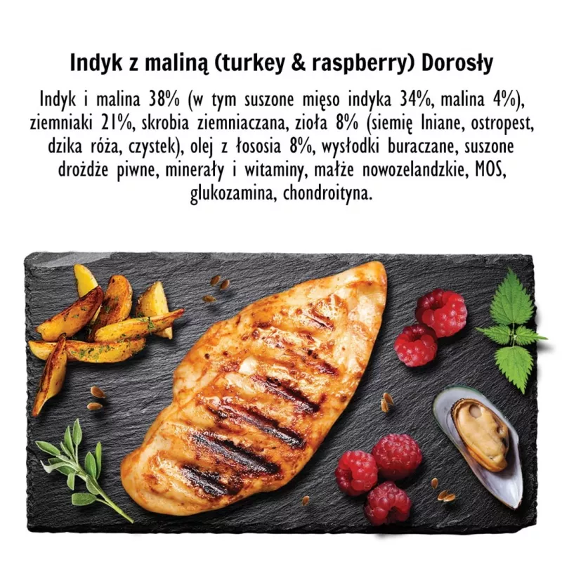 PAKA ZWIERZAKA Seventh Heaven Turkey with Raspberry M Dry Dog Food, 9 kg