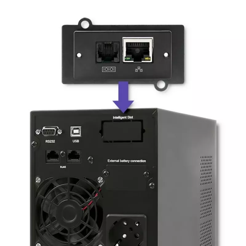 Qoltec 53042 uninterruptible power supply (UPS) Double-conversion (Online) 1 kVA 800 W 2 AC outlet(s)