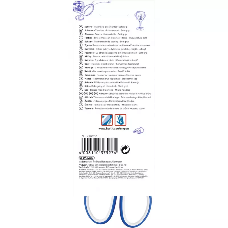 Single Pen Herlitz my.pen Straight Cut Blue White