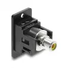 Panel-mount Cinch connector DELOCK 91111 – yellow/black, panel mount audio/video connector