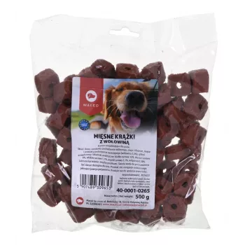 Dog treat MACED Meat Discs with Beef 500 g — complementary snack, 12% protein, 8% fat, 20% moisture