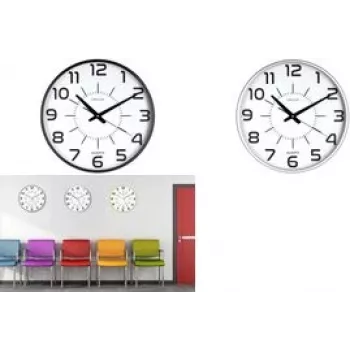 Quartz clock Unilux 400094487 Round Black Transparent