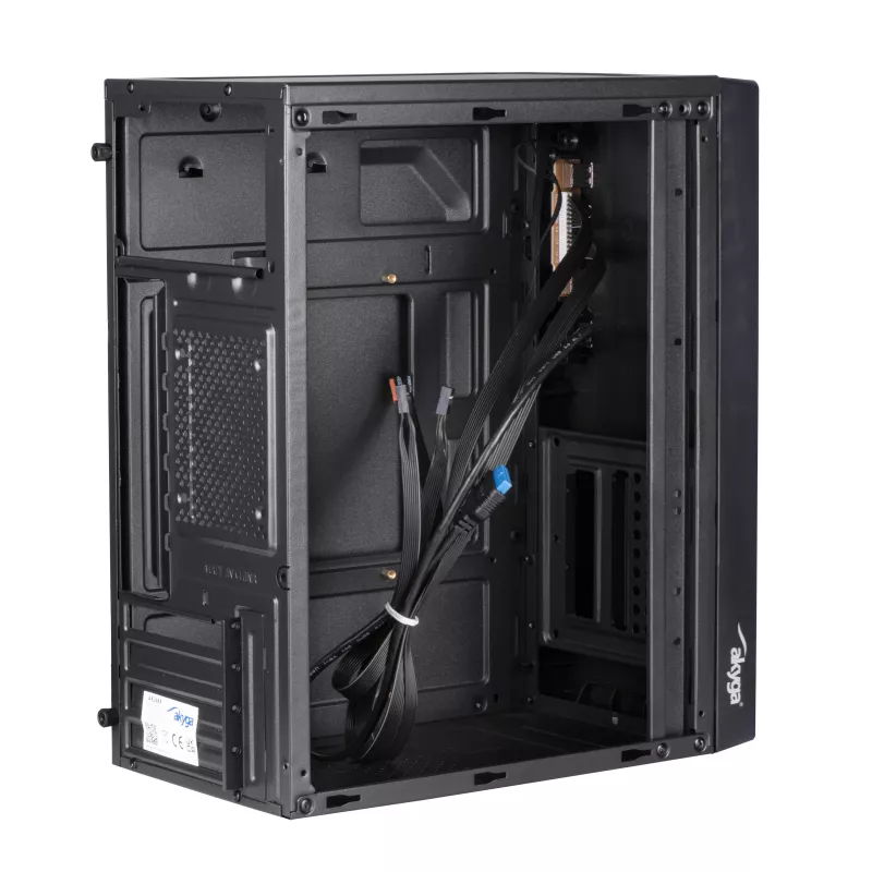 Akyga AK35BK Micro ATX Computer Case, Micro ATX / Flex ATX / Mini ITX, 2x USB 2.0, without PSU, Black