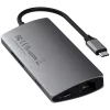 Satechi Aluminium Adapter V2 USB-C (USB-C, 3x USB-A, 4K HDMI, czytnik kart micro/SD, Ethernet) (starlight grey)