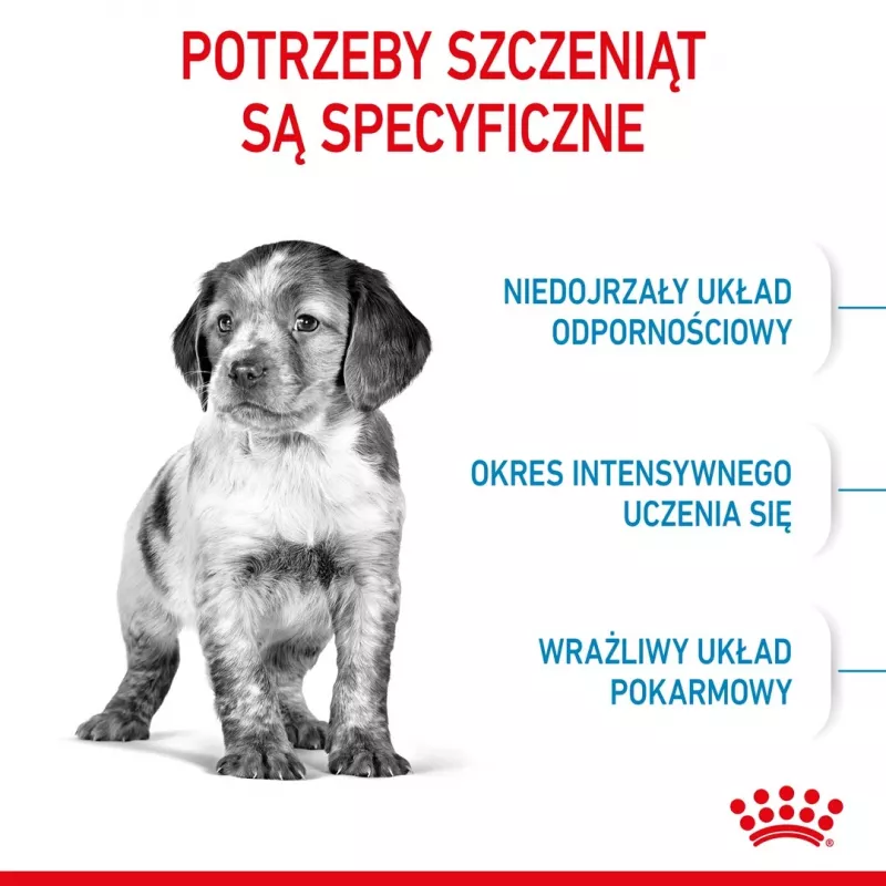 Dry dog food Royal Canin Medium Puppy 15 kg — for medium breed puppies, chicken flavor, 32% protein, 20% fat