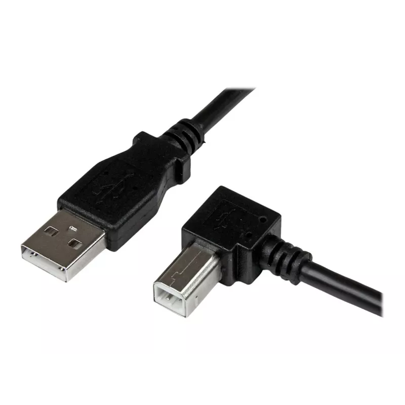 StarTech.com 2m USB 2.0 A to Right Angle B Cable - M/M, 2 m, USB A, USB B, USB 2.0, 0.48 Gbit/s, Black