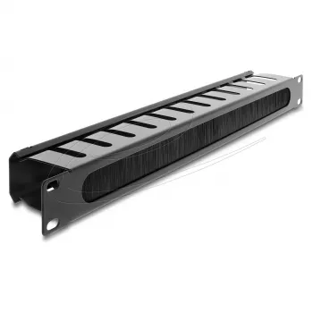 Patch panel DELOCK 67628 1U, black nylon, 483 mm depth, 70x44.5 mm