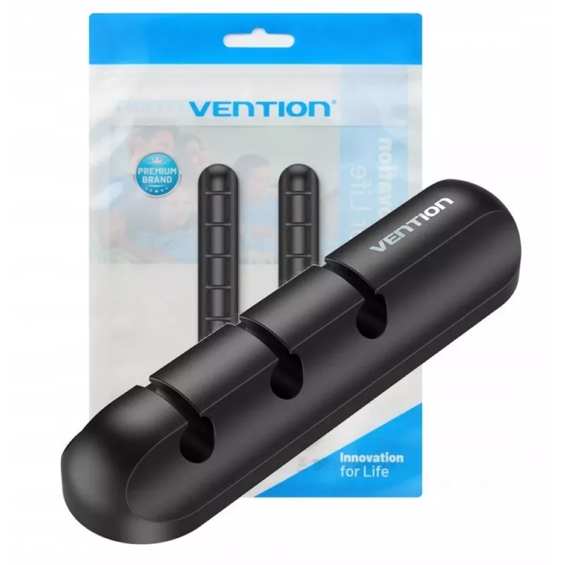 Vention 5-port cable organiser, 2 pcs, black