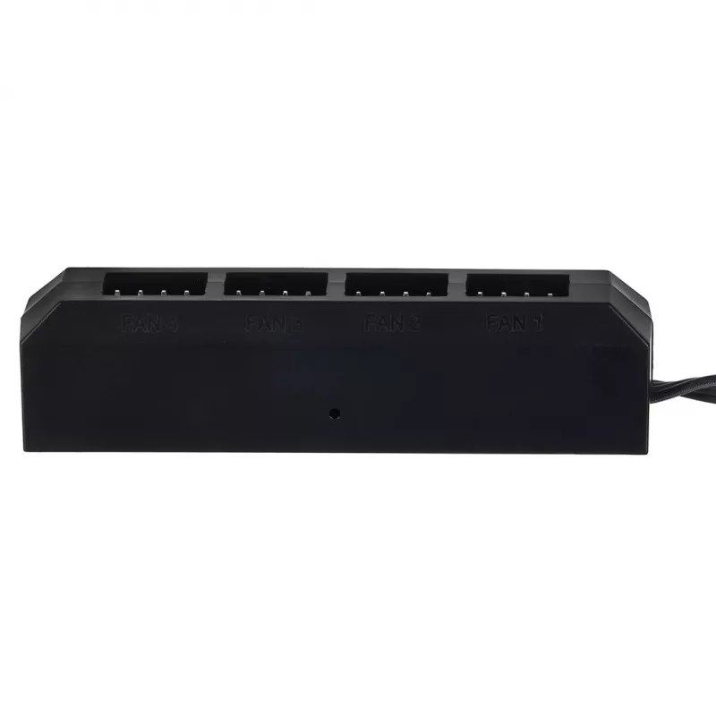 Fan hub DeepCool FH-04 — 20‑pin ATX to 4× 3‑pin Molex, 0.55 m cable, black