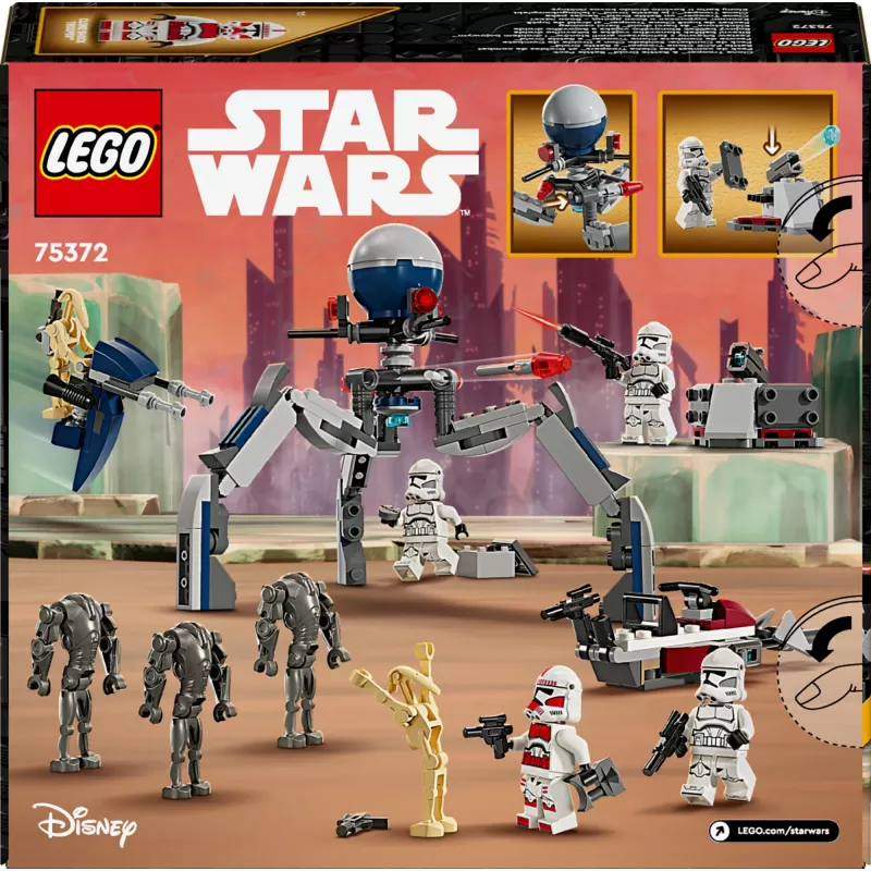 LEGO Star Wars Clone Trooper & Battle Droid Battle Pack Building Toys for Kids with Speeder Bike Vehicle 4 Minifigures and 5 Figures Gifts for Boys