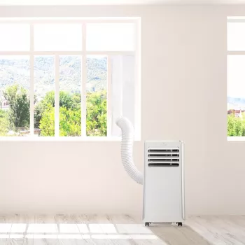 Insulated sliding window covering 163 x 35 cm for portable air conditioners