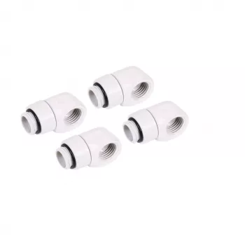 Compression L-Connector Alphacool 17619 G1/4 AG to IG rotatable, white